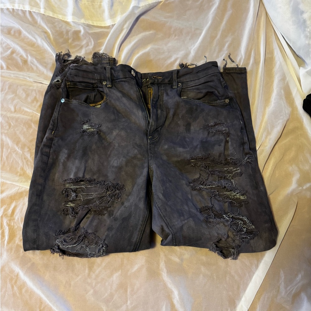American Eagle Outfitters Black Boyfriend Jeans Distressed Style